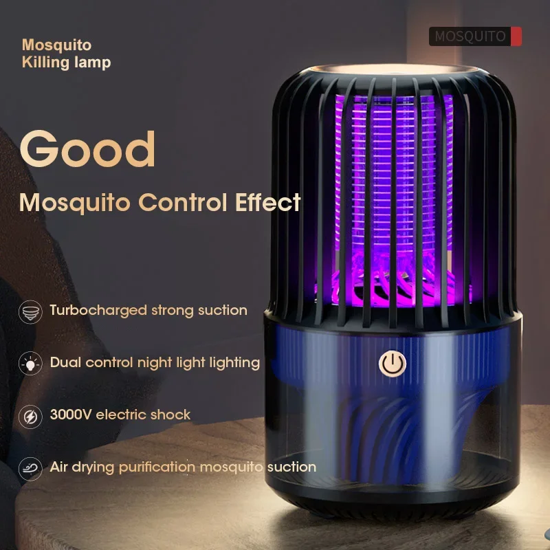 Lámpara antimosquitos portátil, mata insectos eléctrico, silencioso, antimosquitos, USB, eliminador de mosquitos para interiores, sin batería