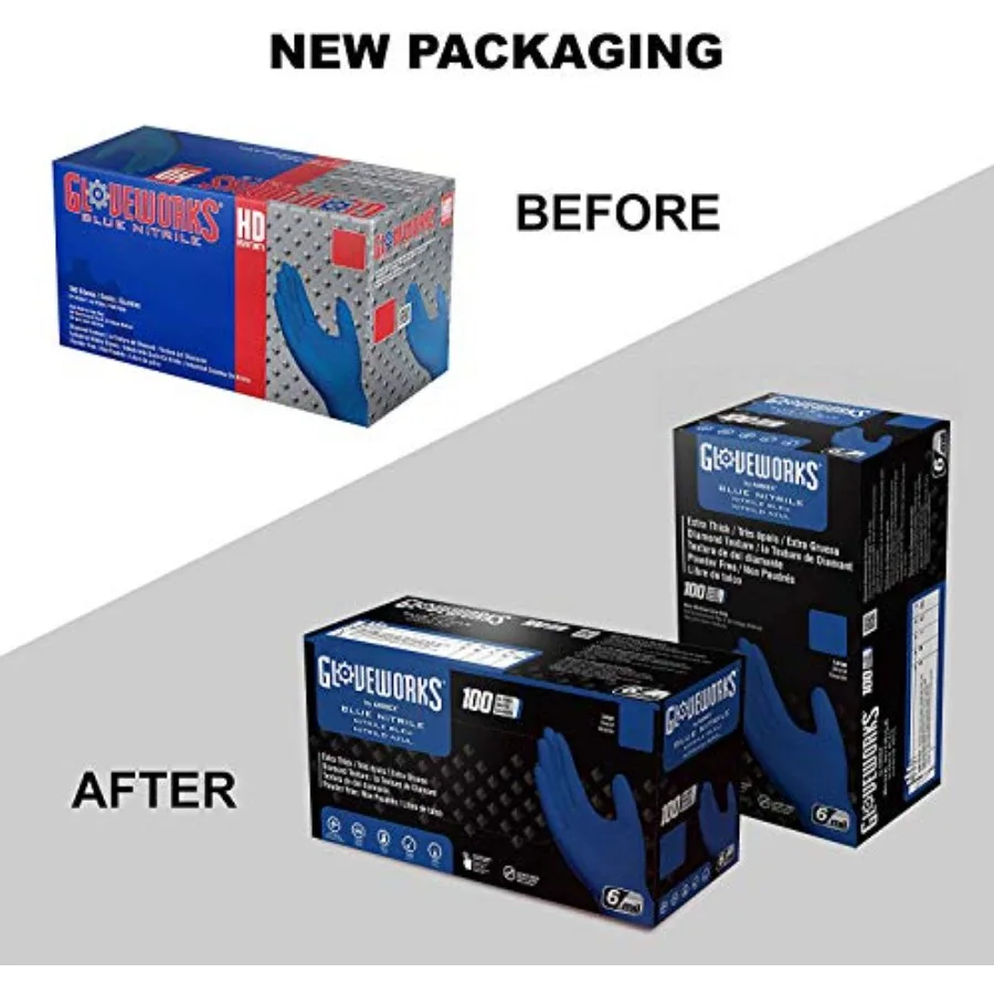 HD Royal Blue Nitrile Industrial Disposable, 6 Mil, Latex and Powder-Free, Food-Safe, Raised Diamond Texture