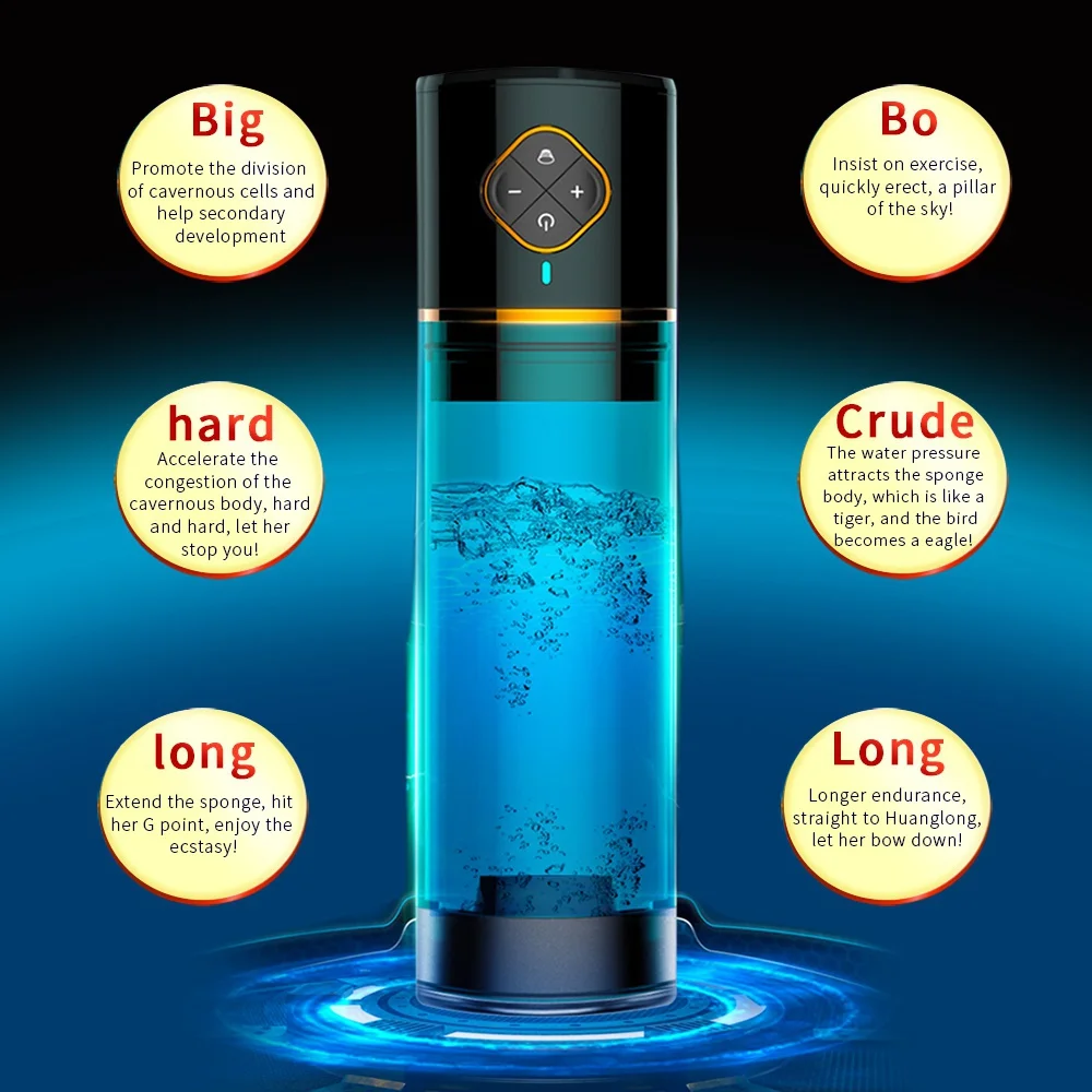 Bagno d'acqua ingrandimento del pene pompa a vuoto elettrico maschio masturbatore tazza ritardo del pene formazione con macchina del sesso Spa per i giocattoli dell'uomo 18