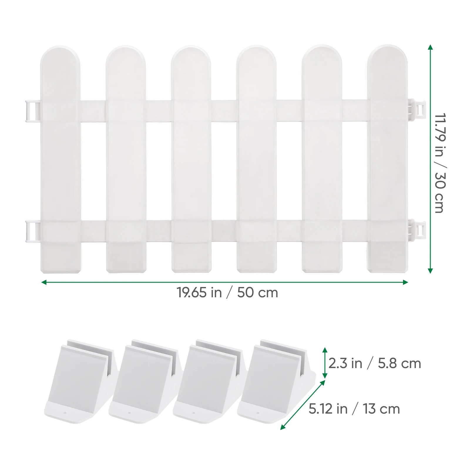 2pcs Plastic Fence Courtyard Indoor Garden Plastic Fence Garden Small Fence With 4 Base White Fence Fence Decoration White