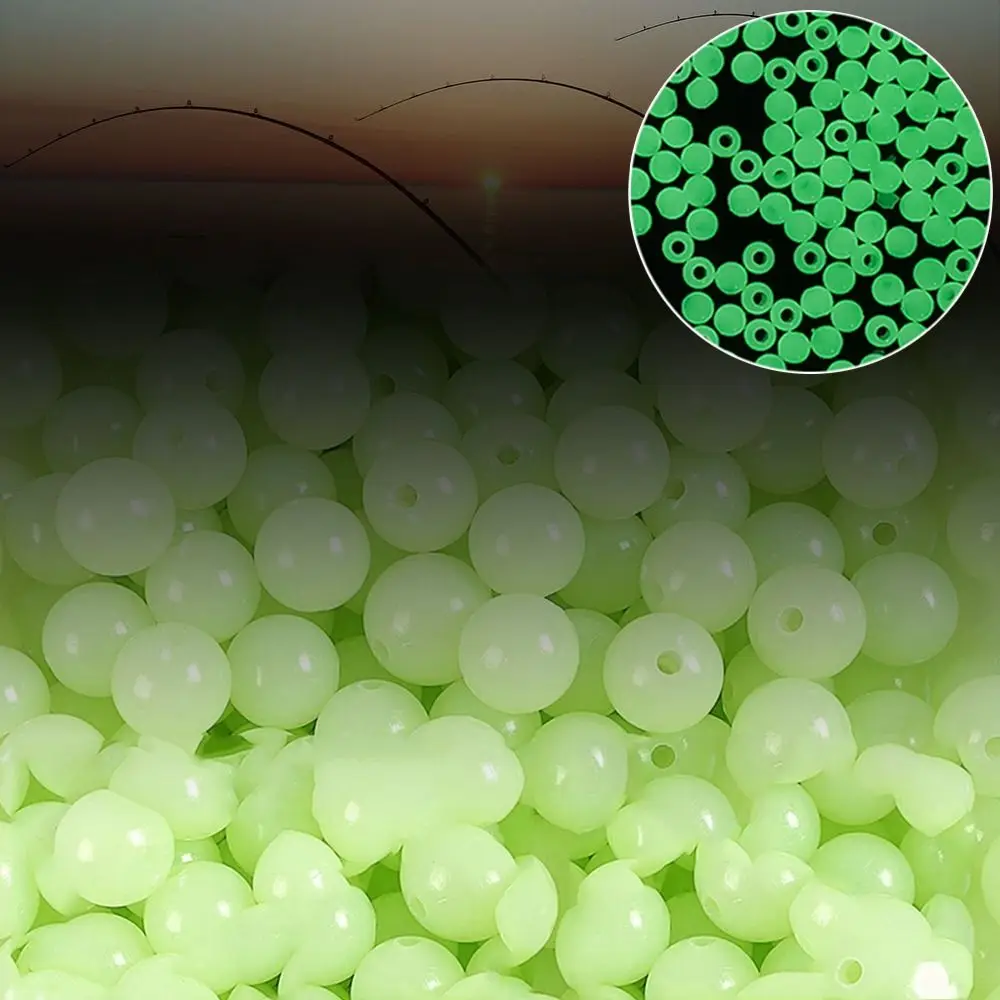 10-400Pcs Luminous Beads 3mm-20mm Fishing Space Beans Round Float Balls Light Glowing for Outdoor Fishing Accessories Set