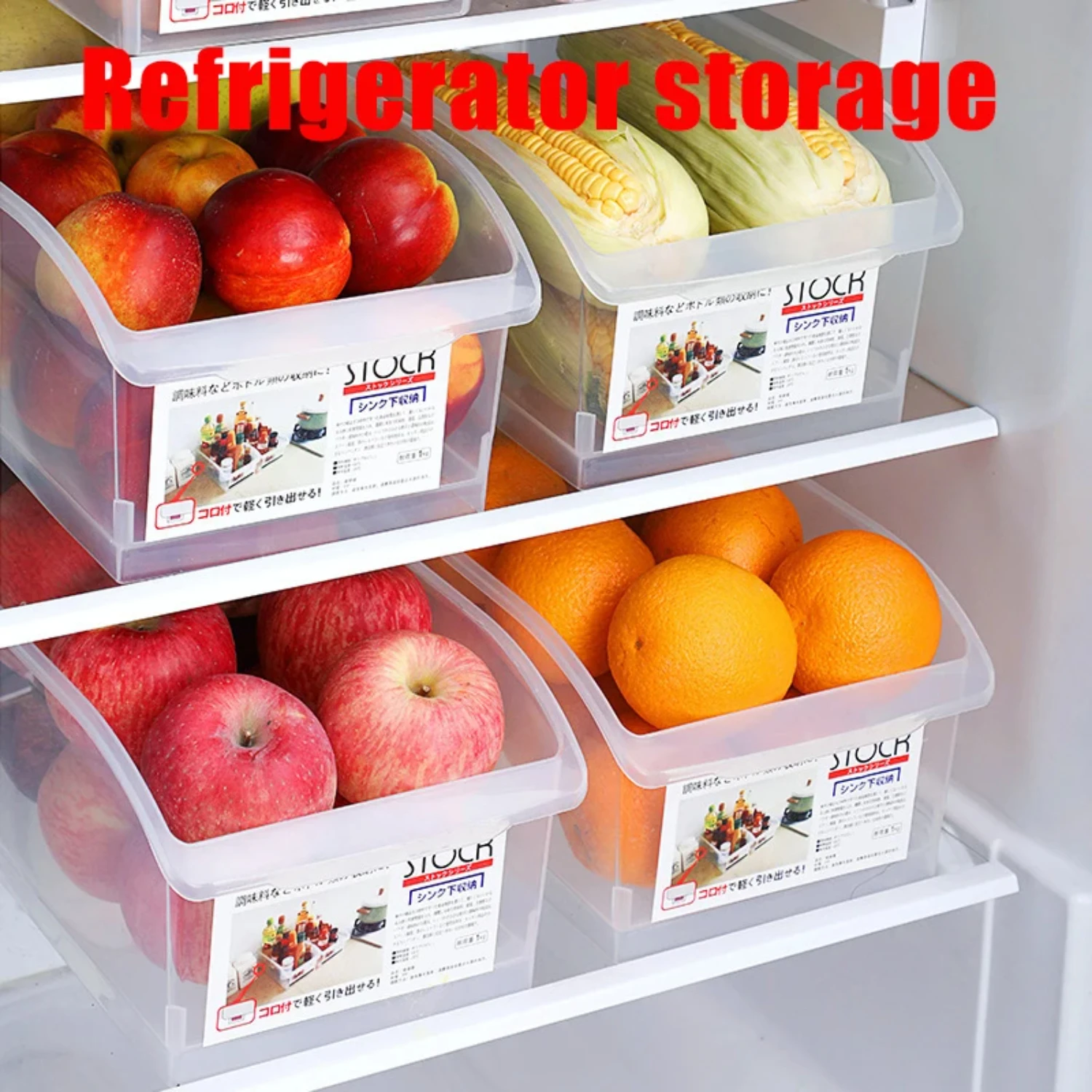 Refrigerator  Box Drawers Environmentally Safe Transparent Rectangular  Box  Household Egg Foods