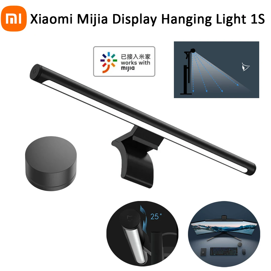 Upgraded Xiaomi Mijia Display Hanging Light 1S Ra95 Desk Lamp Remote Control for Computer Monitor Screen Bar LED with Mihome App