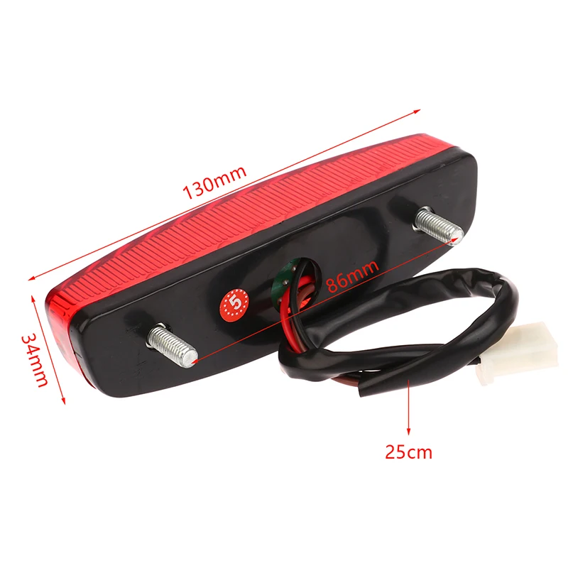 LED 3Wire 12V Brake Stop Light License Taillight Red For ATV Off-road Motorcycle Running Tail Light Universal 12V Red