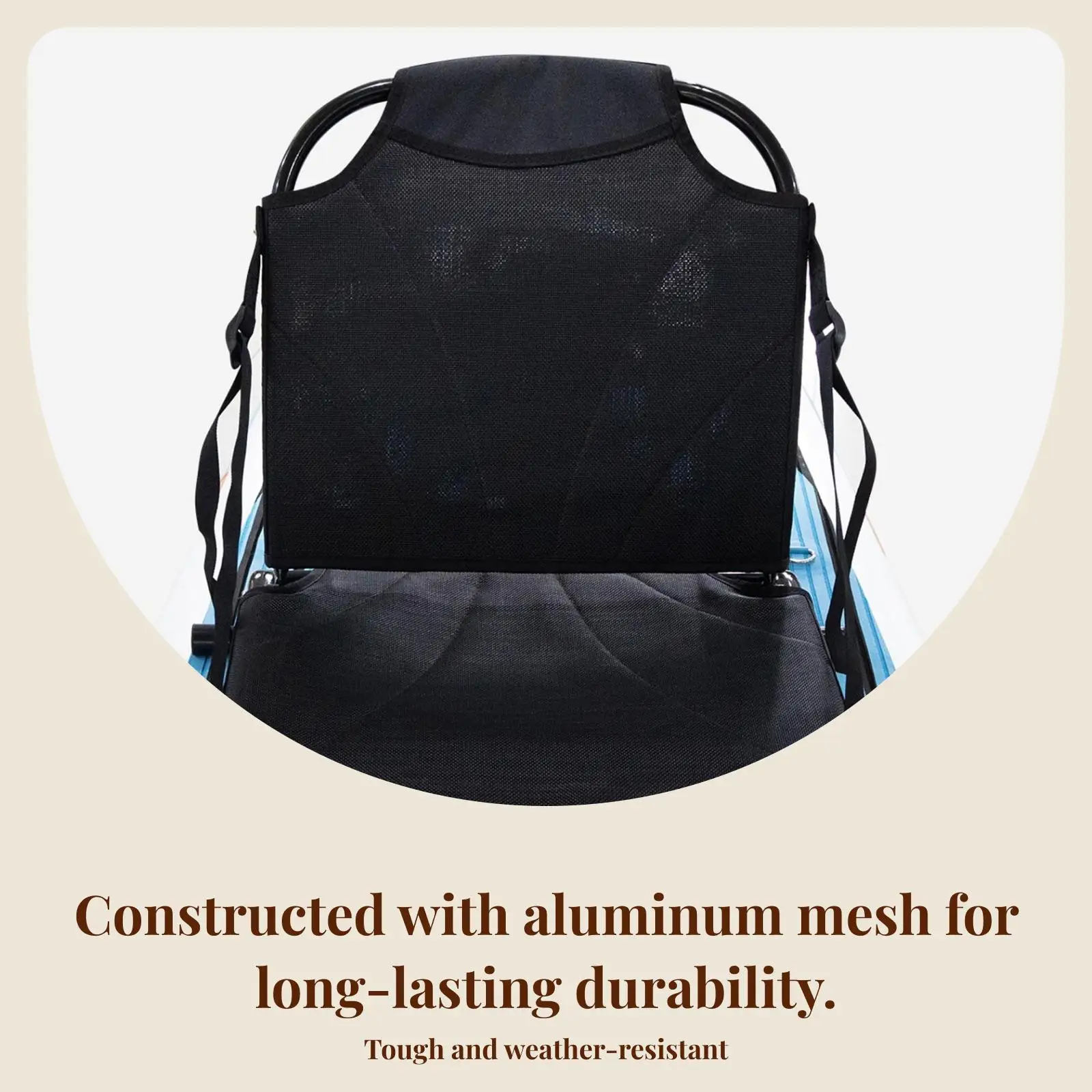 كرسي قارب محمول قابل للطي ومضاد للانزلاق مع مسند ظهر ومقعد زورق مدمج لاستخدام ملحقات قوارب الكاياك #4