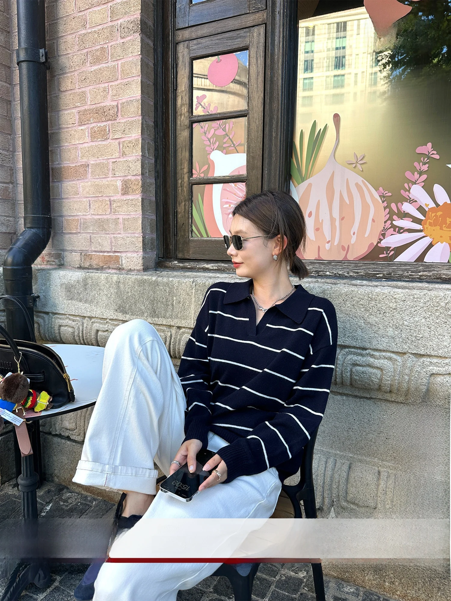 

Langele женский шерстяной свитер свободного покроя в полоску вязаный длинный свек повседневный осенний Новое поступление Street Faion Trend