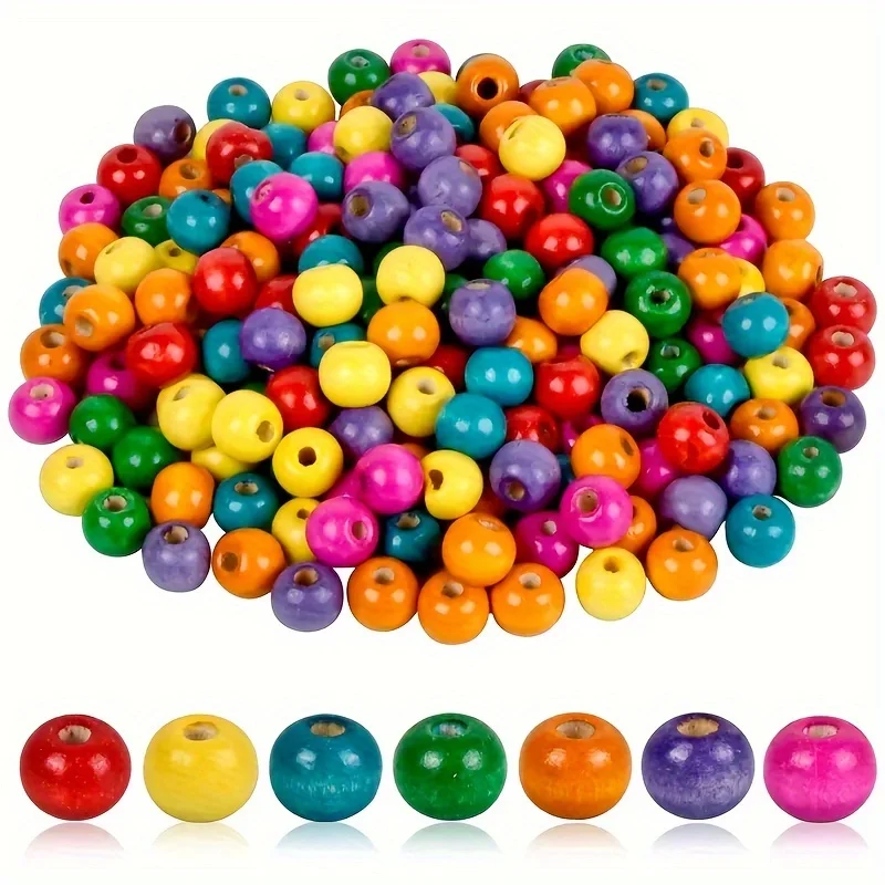 Rich Color Round Wooden Spacer Beads 5-25mm Ecofriendly Ball Loose Beads For DIY Jewelry Handwork Making Necklaces Accessories