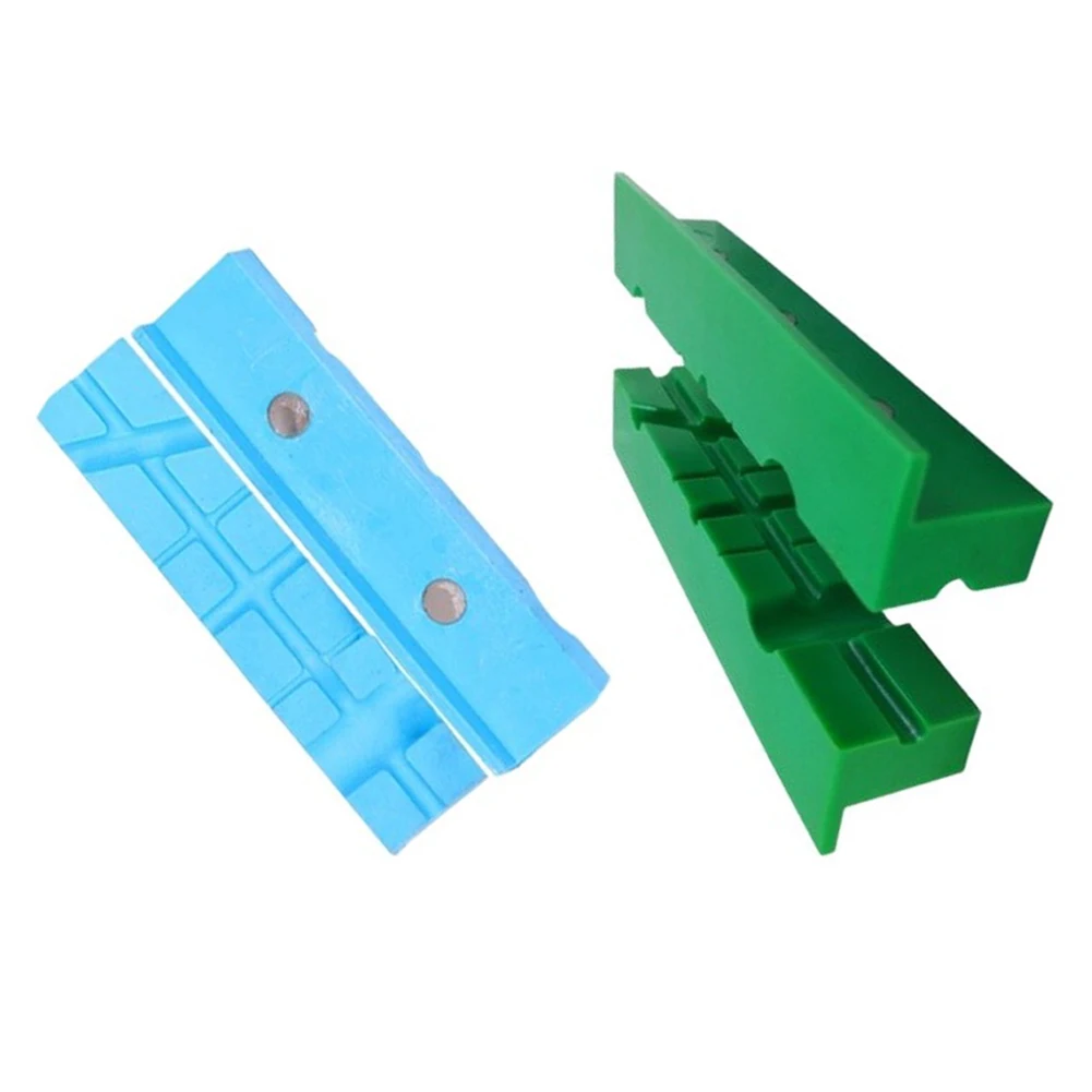 2pcs Vise Jaw Pad Aluminum Alloy with Diamond Pattern and Nylon Protective Layer 4 5 6 inch Blue Green Clamping Aid