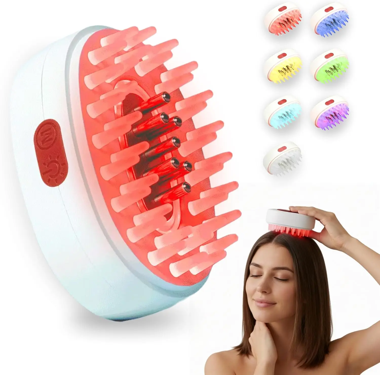 

Vibrating LED Hair Brush with Scalp Massage and Serum Applicator for Fuller-Looking Hair Care, Cordless & Waterproof