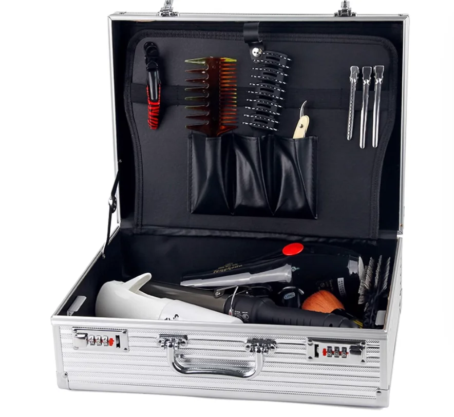 Hairdressing toolbox hairdresser's personal fashion tool kit password lock suitcase high-end scissors storage box