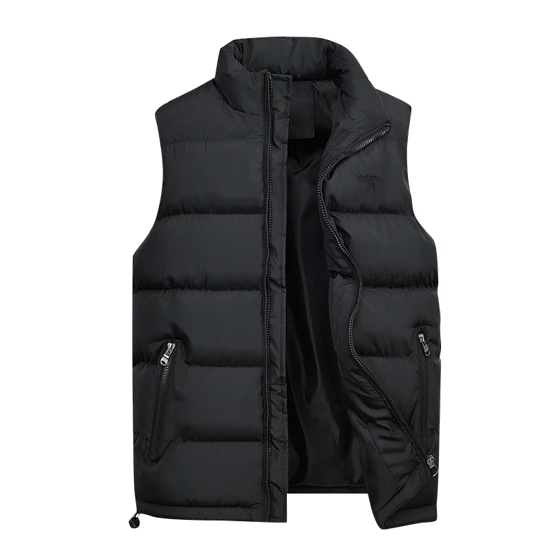 

Autumn Winter 2023 Brand Mens Sleeveless Vest Jacket Fashion Stand Collar Vest Men Coat Solid Casual Waistcoat Men Plus Size 6Xl