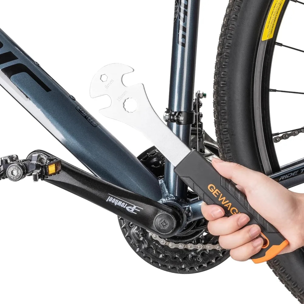 Fahrrad-Pedalschlüssel – Fahrradpedal-Entfernungswerkzeug mit extra langem Griff – Pedalschlüssel, Doppelschlüssel für Mountainbike, Rennrad