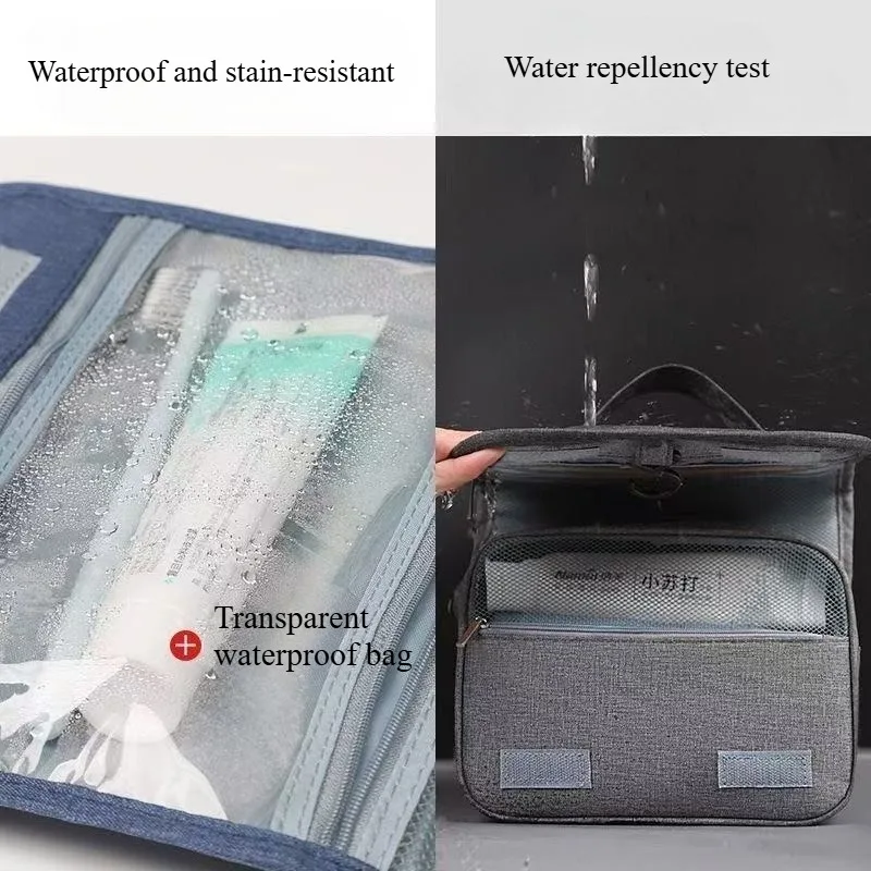 1 قطعة أكسفورد النسيج رجال الأعمال المحمولة حقيبة التخزين أدوات الزينة المنظم النساء حقيبة مستحضرات التجميل مقاوم للماء معلقة السفر غسل الحقيبة #4