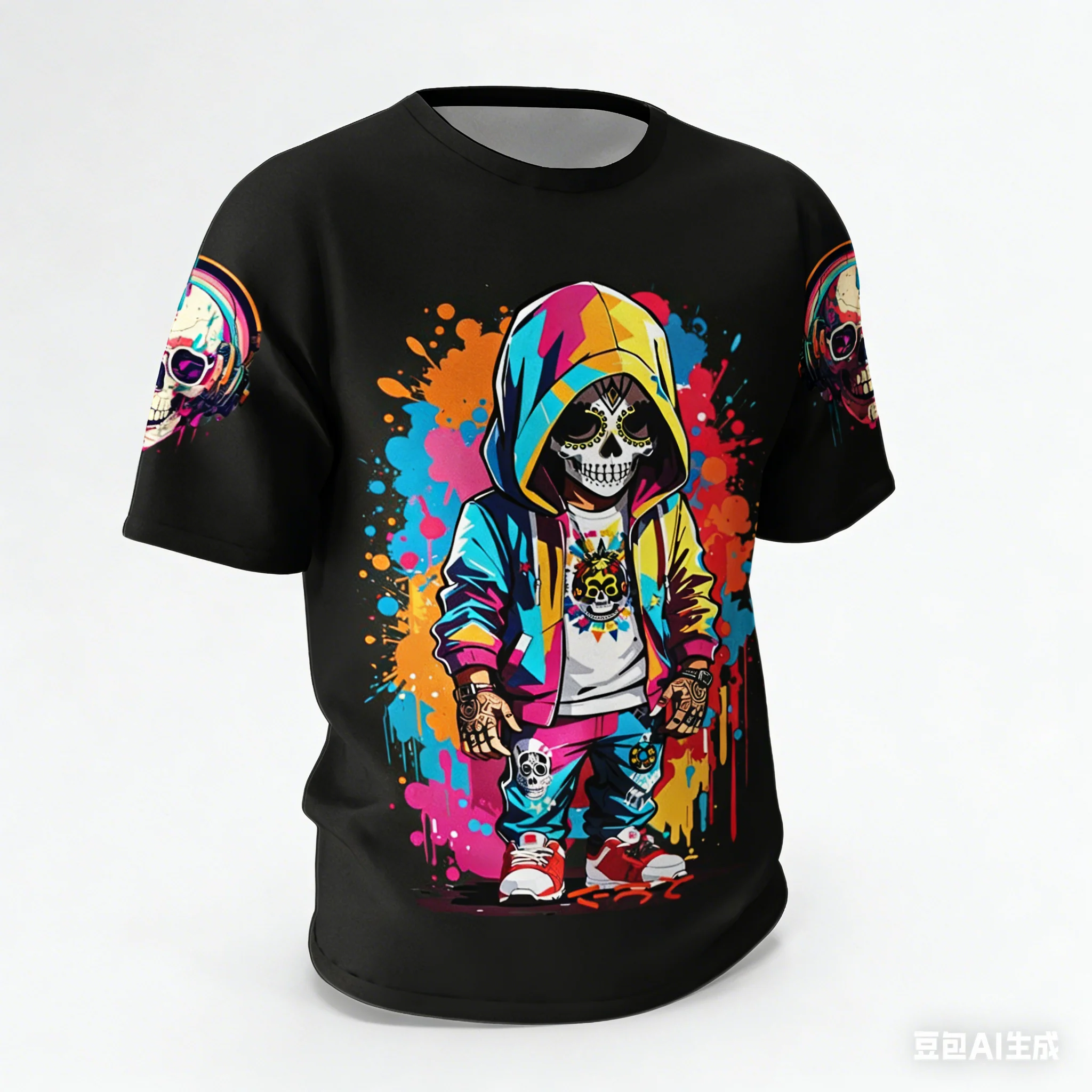 

Funny 3D Skull Print T Shirt For Men Hip Hop Trend Street Clothing Casual O-neck Short Sleeve Tops Summer High Quality Pullover