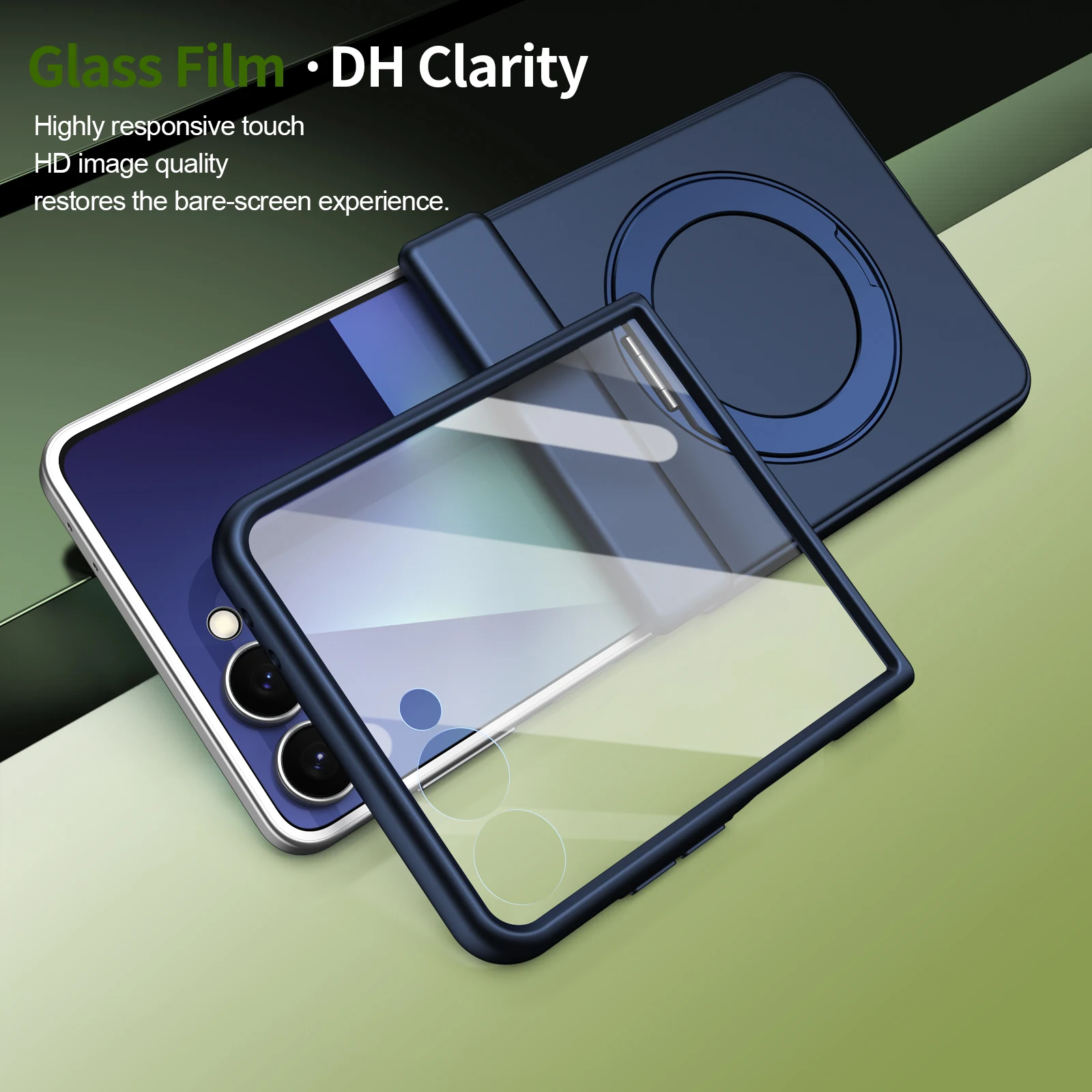 360 Rotating Skin-Friendly Matte Magnetic Case For Samsung Galaxy Z Flip 8 7 6 5 Flip7 Stand Cover With Glass Screen Protector