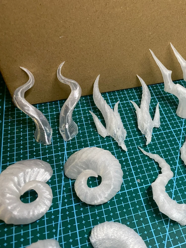 D09-P923 Handmade Toy GSC 1/6 1/4 1/3 ID75 BJD Customized Doll Accessories Photo Props Transparent Ram's Horn 1pcs