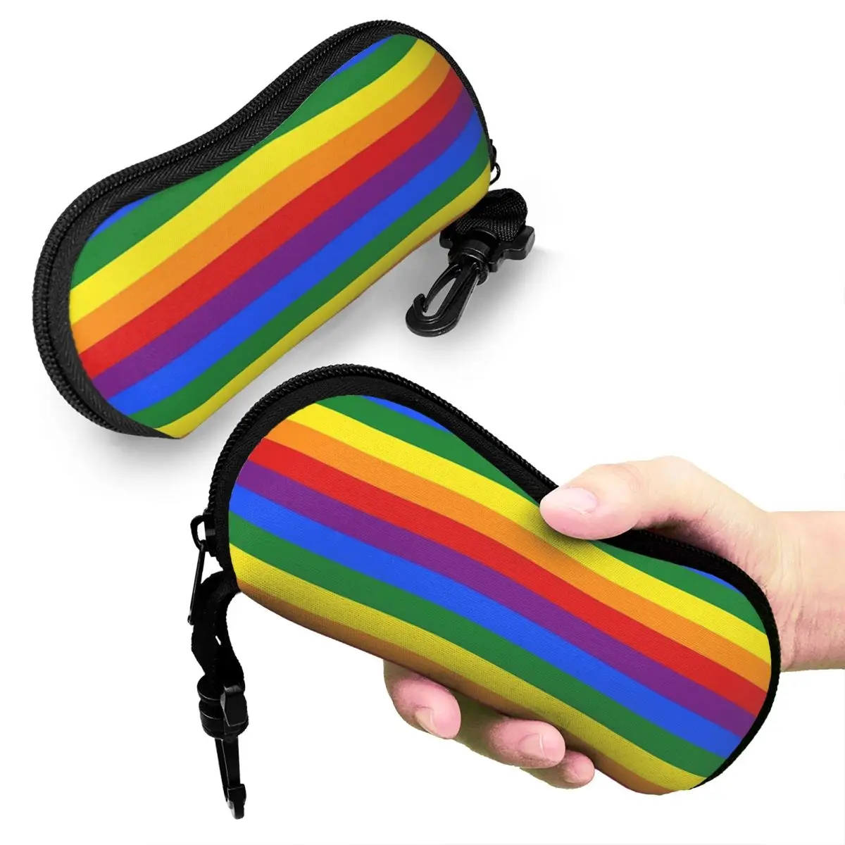 

Rainbow Pride Flag Shell Glasses Case Protective Sunglasses Box Women Men Soft Eyeglasses Bag Pouch
