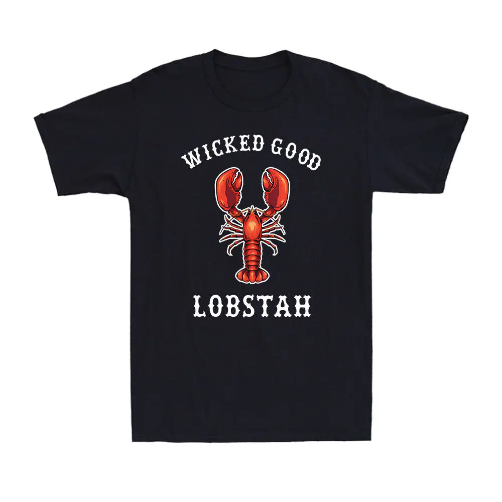 Boston Accent Seafood Lobster Wicked Good Lobstah Men's Cotton T-Shirt