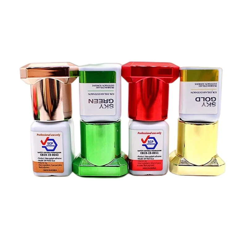 5Pcs SKY Rose Red Green Gold Glue For Eyelash Extension Original Korea Sky Series False Lash Adhesive 5ml Makeup Tools Wholesale