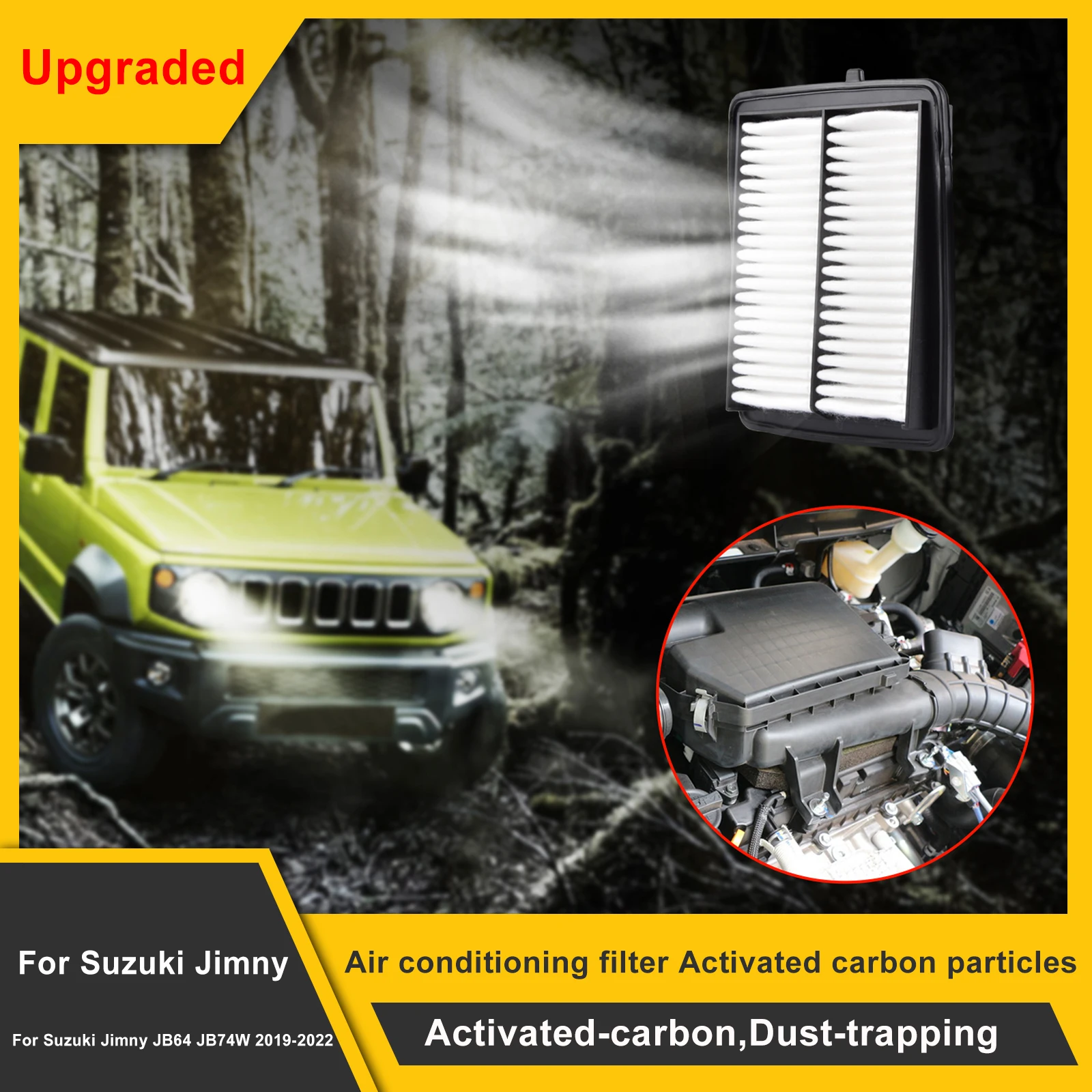 For Suzuki Jimny JB64 JB74W 2019-2022 Interior Replacemen Air Filter Air conditioning Filter Contains activated carbon particles