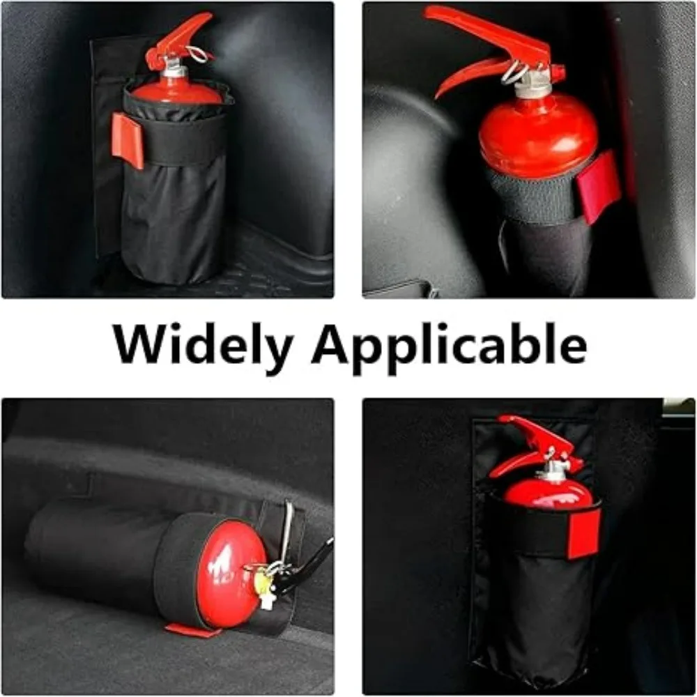Car Fire Extinguisher Storage Bag Hook and Loop Fastener Fixed Durable Adjustable Oxford Fabric Fire Extinguisher Organizer