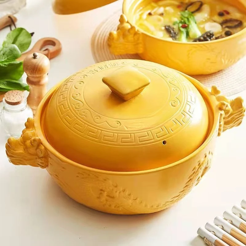 Ceramic casserole soup stew high temperature resistant hot medicinal meal open flame