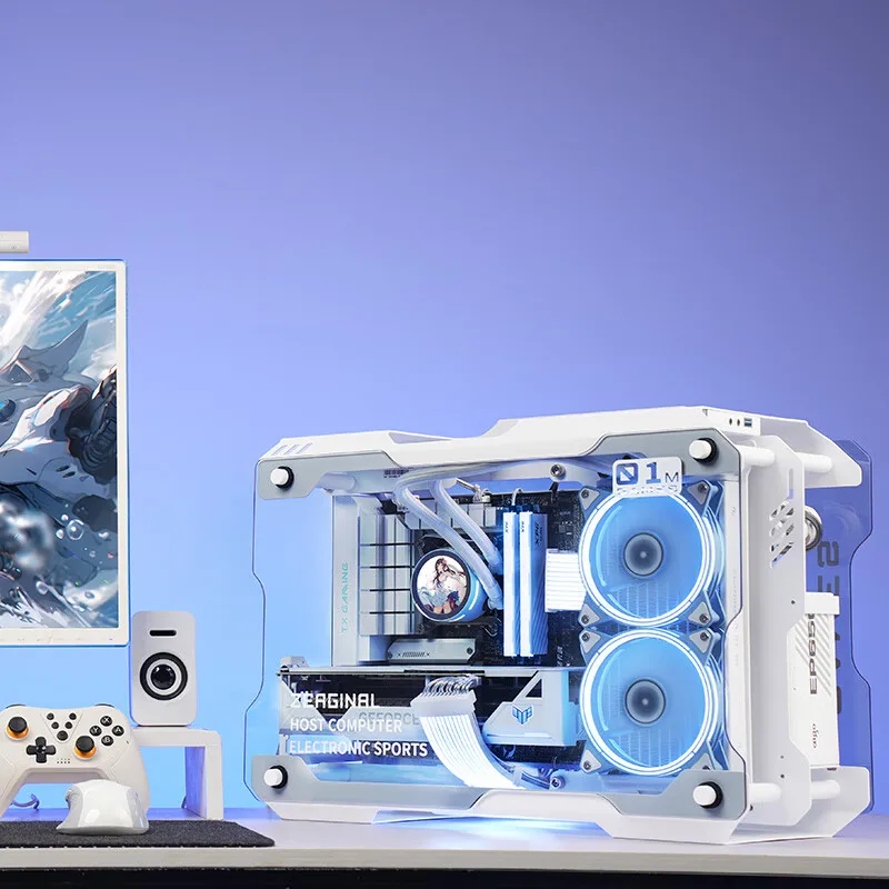 ZEAGINAL ZC-01M mini water-cooled chassis all-aluminum double-sided tempered glass DIY desktop computer game small chassis