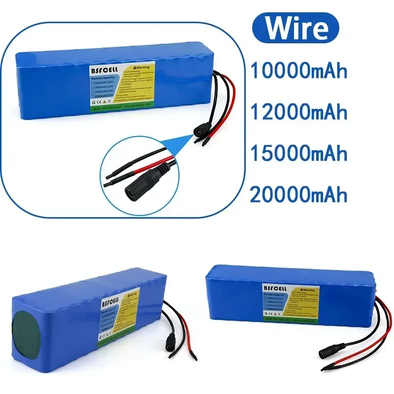 13S3P 48V E-Bike Battery 10Ah 12Ah 15Ah 20Ah Li-ion Battery XT60 T-plug Wire Connector With BMS For 150W-1000W Electric bicycle