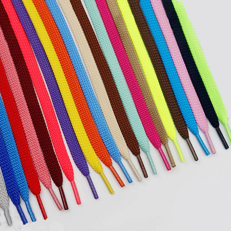 1Pair/3Pair Precision-woven Durable Flat Shoelace 0.8cm Wide Solid-color Laces High-quality Laces for Athletic and Casual Shoes