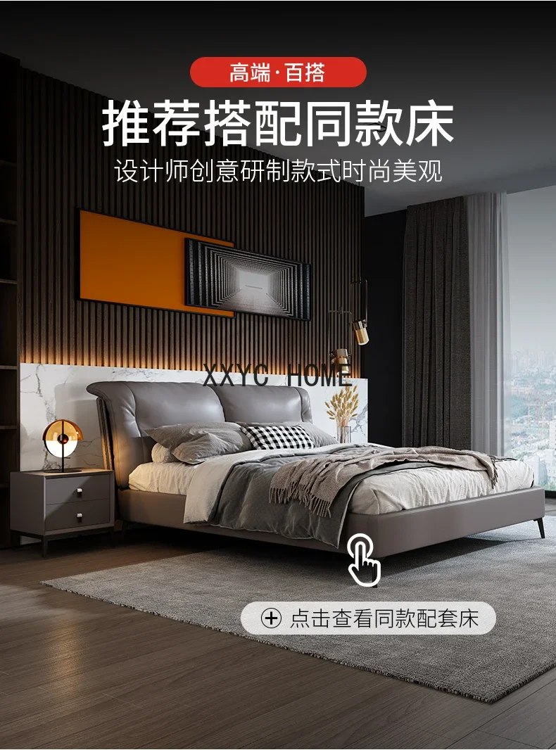 Comodino in legno massello leggero di lusso nordico per la casa camera da letto piccolo armadietto in pelle