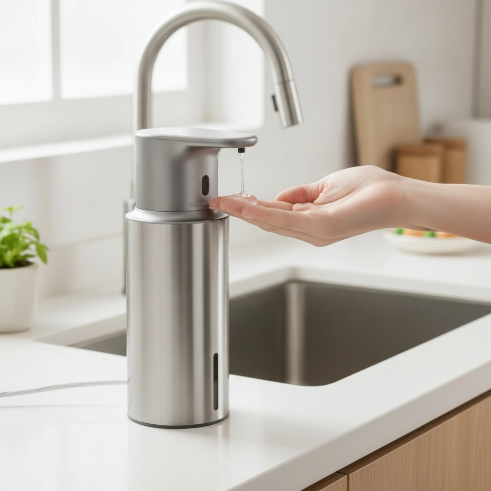 Automatic Soap Dispenser Rechargeable Touchless Soap Dispenser Cordless Water-Resistant for Bathroom, Kitchen