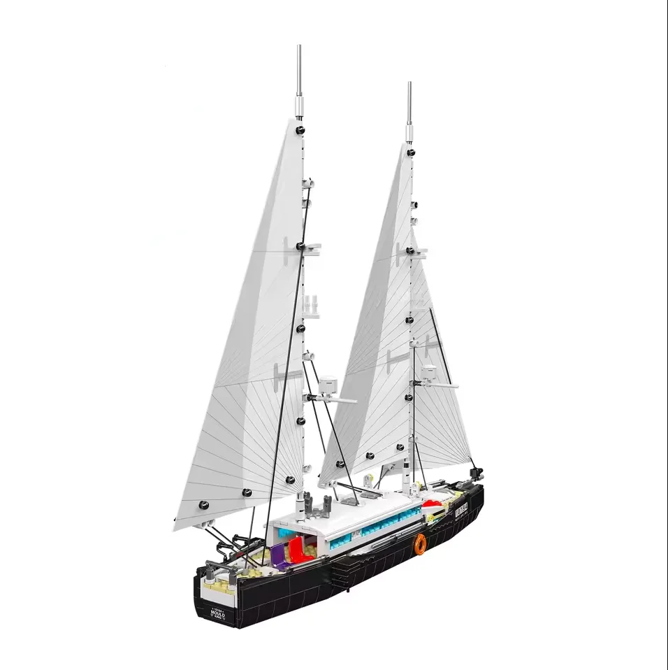 

10194 Modern Schooner Ship Model 893PCS Sailing Boat with Rigging System Nautical Decor for Adults DIY Assembly Kit Toy