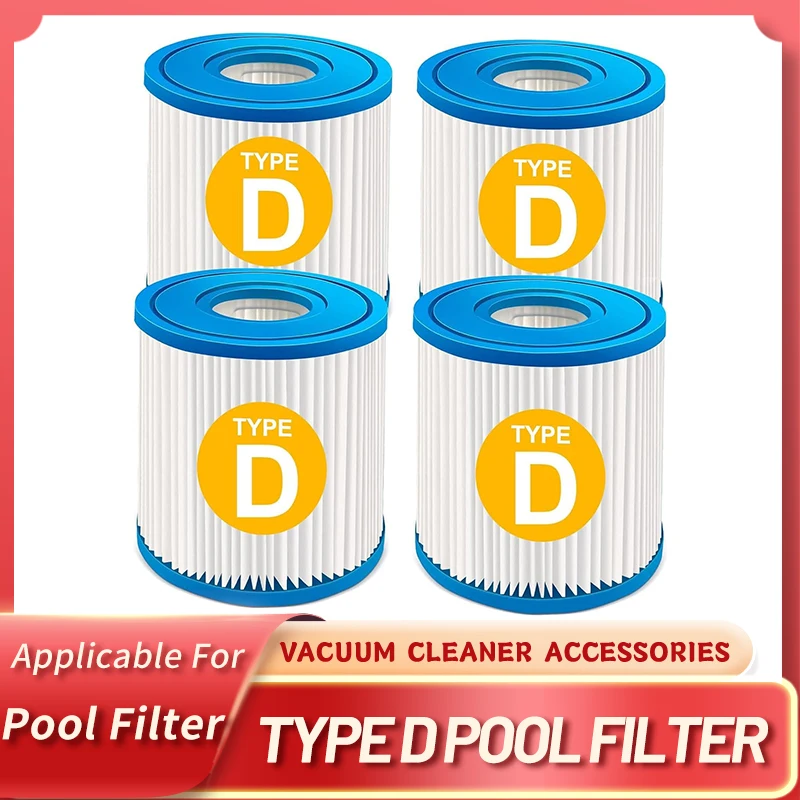 For Type D Pool Filter Cartridge Compatible with Summer Waves Above Ground Swimming Pool Pump Filter Cartridge Replacement