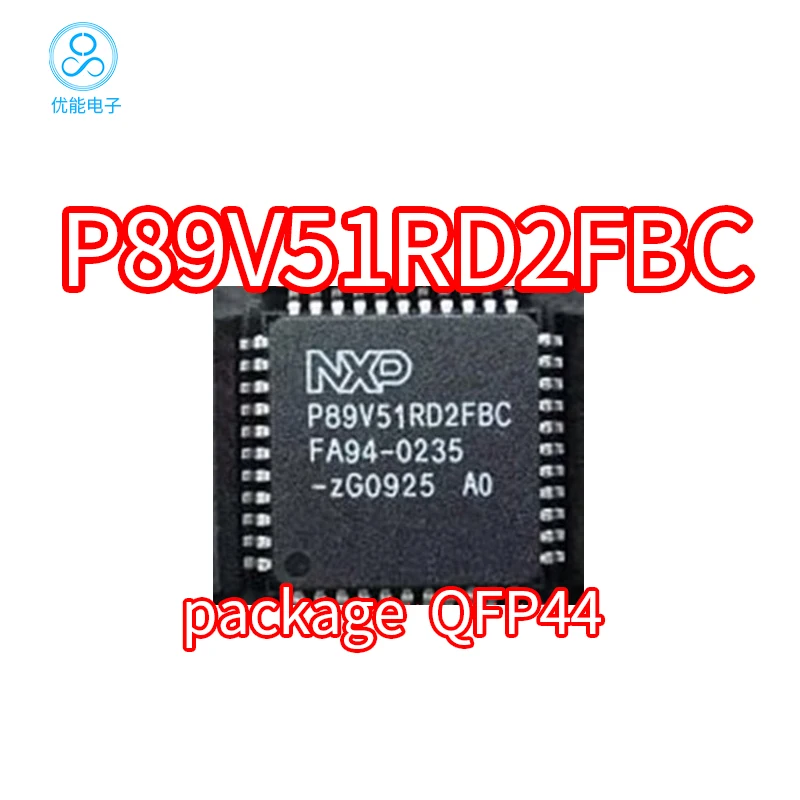 Chip de microcontrolador P89V51RD2FBC P89V51, paquete de TQFP-44, P89V51RD2FB