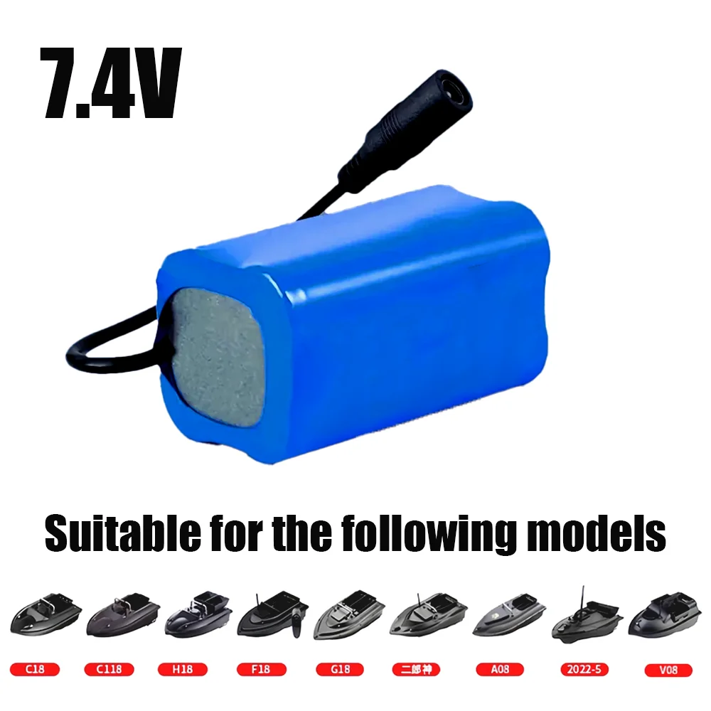 

7.4V 2S2P 12000MAH Lithium Ion Battery,for T1882011-5 T888 V007 H18 C18 RC Fishing Bait Boat Remote Control Battery