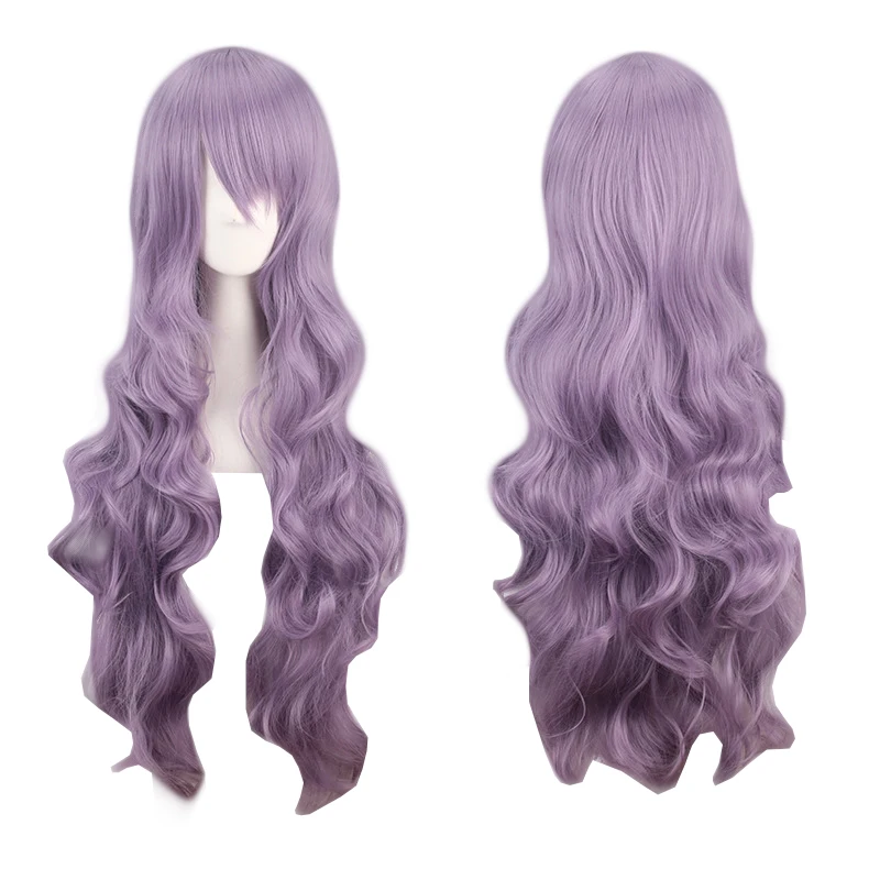 A 32-Inch Curly Wavy Cosplay Synthetic Wig With Bangs Is Suitable For Playing Halloween Costumes Like Lolita In Anime And Games