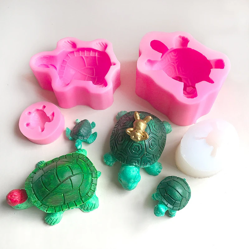 1Pc Cute Turtle Shaped Silicone Mold Ocean Themed Reusable Turtle Resin Epoxy Mould Mousse Chocolate Cake Baking Mold