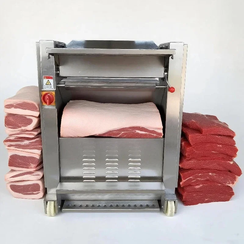 

Meat processing machinery Pork beef slicing, peeling and cutting machine