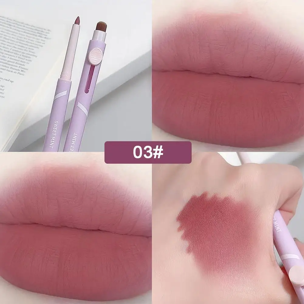 Neue Lip Liner Stift Matte Push Und Pull Lippen Bleistift Langlebig Doppel-ended Liner Braun Lippenstift Form Umriss samt Rot Na O2M2