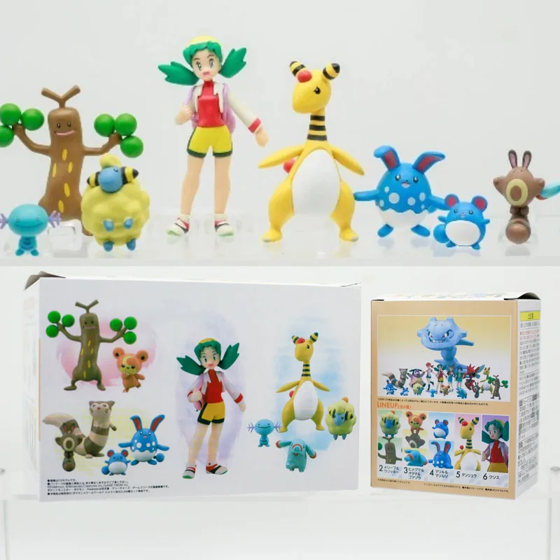 

Pokemon Kris Marill Teddiursa Anime Action Figure Proportional World Pet Doll Blind Box Toys Collection Ornaments Kids Gifts