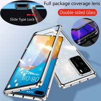 360 Full Protection Metal Magnetic Double Sided Glass Snap Lock Case For XIAOMI MI Poco X4 X3 GT F3 F5 X6 M4 Pro 5G Cover Cases