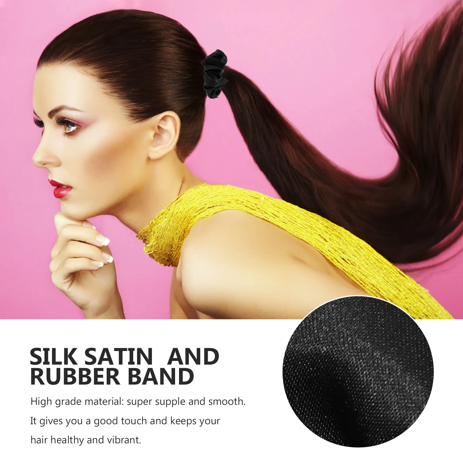 3 قطع ربطات شعر مرنة من الحرير الأسود الأنيق للنساء والفتيات، مريحة تناسب أي مناسبة للاستخدام اليومي