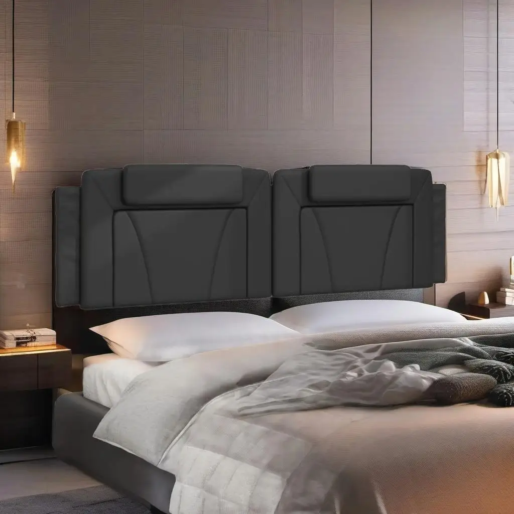 

Black Faux Leather Headboard Cushion - 72 Inch Comfort & Style for Your Bedroom