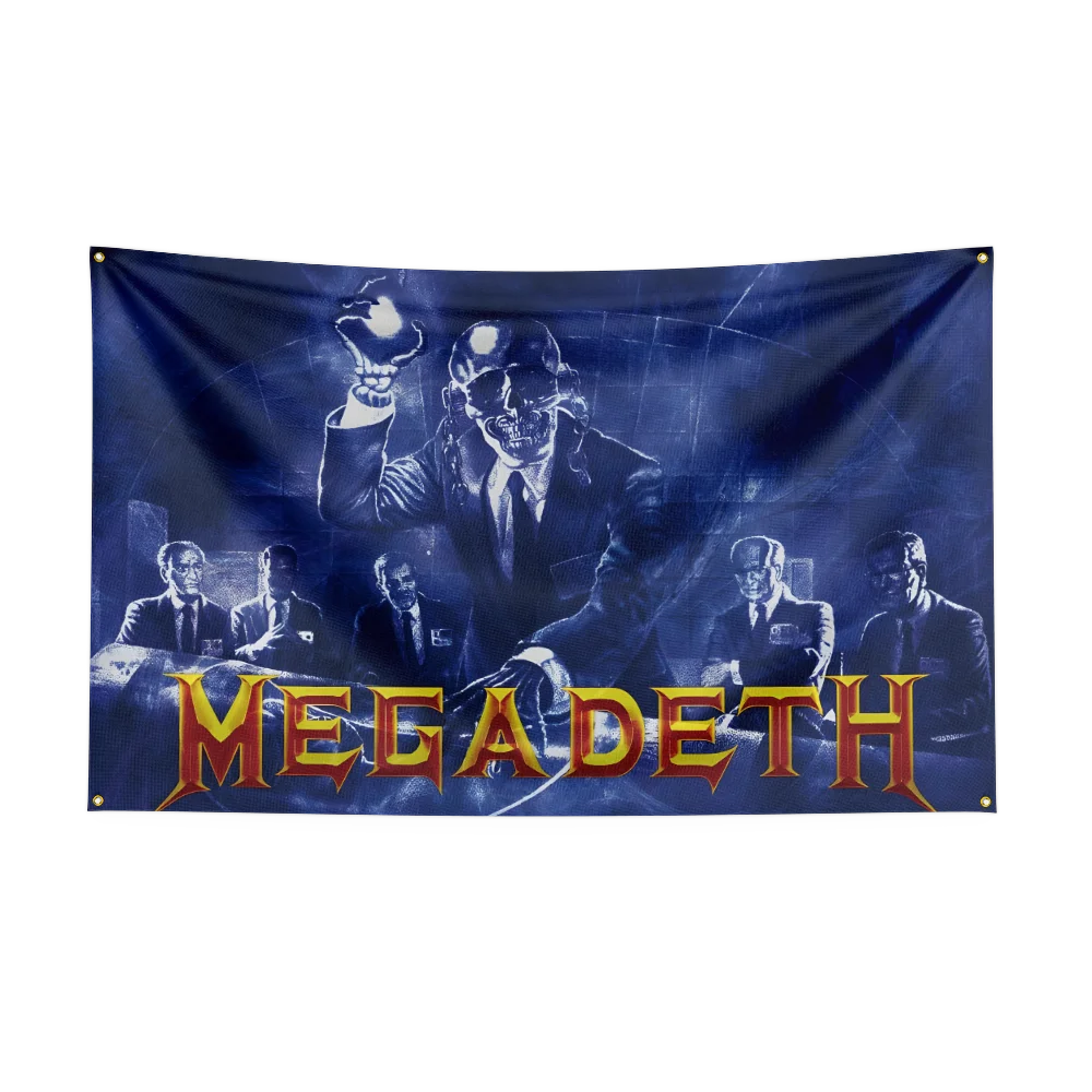 3x5 ft m-Megadethen schwere Rockband Flagge Polyester Digitaldruck Banner für Schlafzimmer Wand kunst im Freien Tapisserie Dekoration