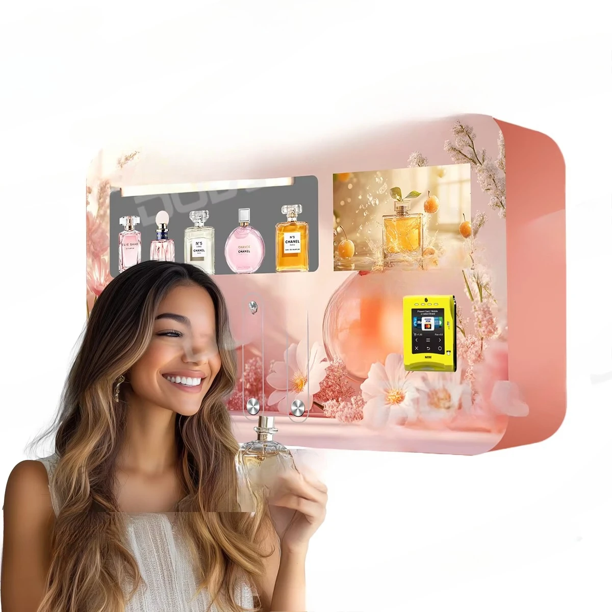 Premium perfume vending machine touch screen retail