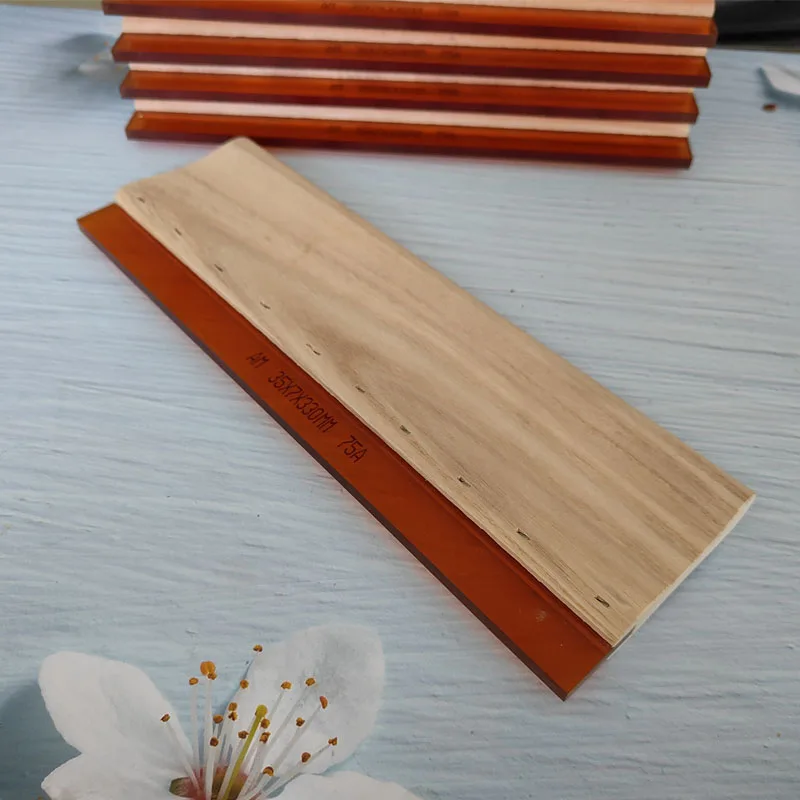 

33cm 75 Durometer Screen Printing Squeegee Board Wooden Inks Scraper for Silk Screen Printing Fabric Stencil Tool