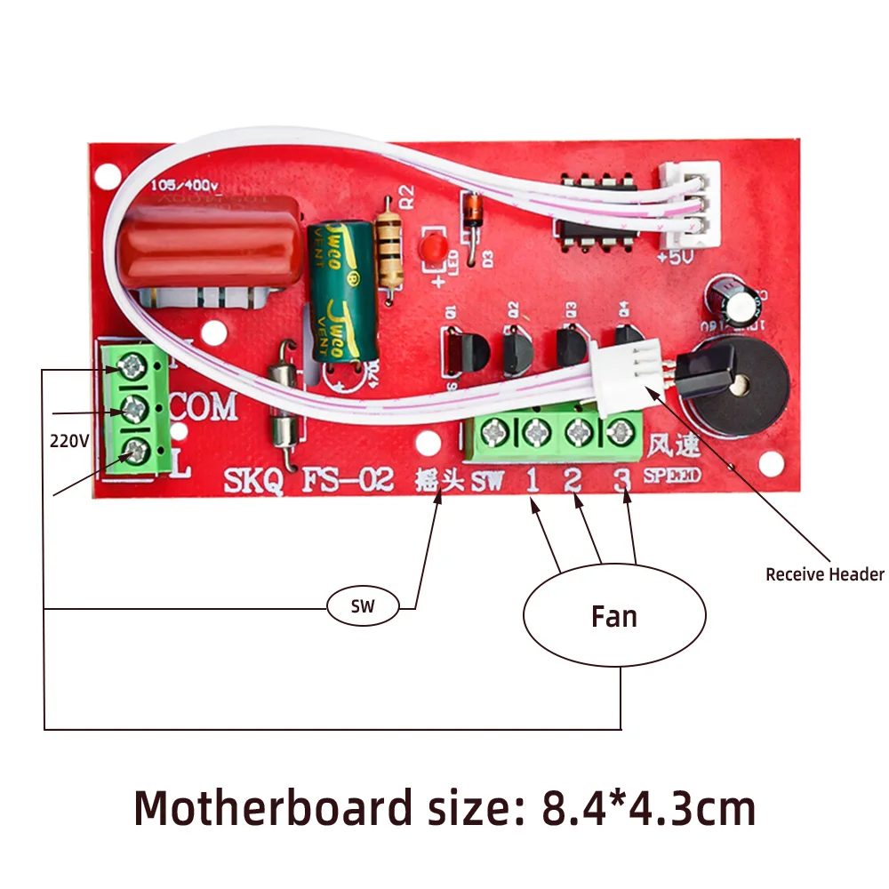 Placa de modificación de control remoto del ventilador universal con placa de circuito del mini ventilador de control remoto placa base eléctrica en 3 idiomas