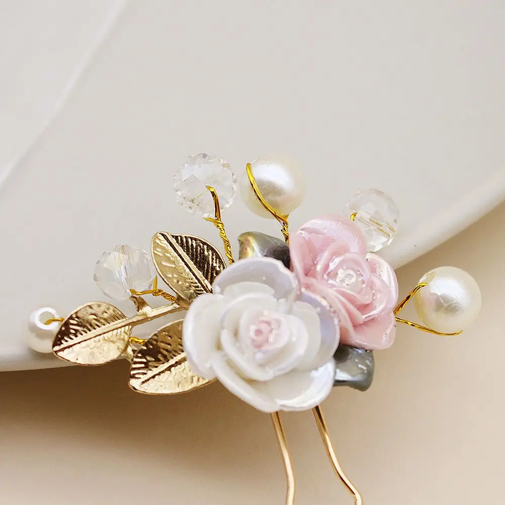 Headwear Headdress Crystal Accessories Ancient Style Ceramics White Hairpin Girls Hairpin Headdress