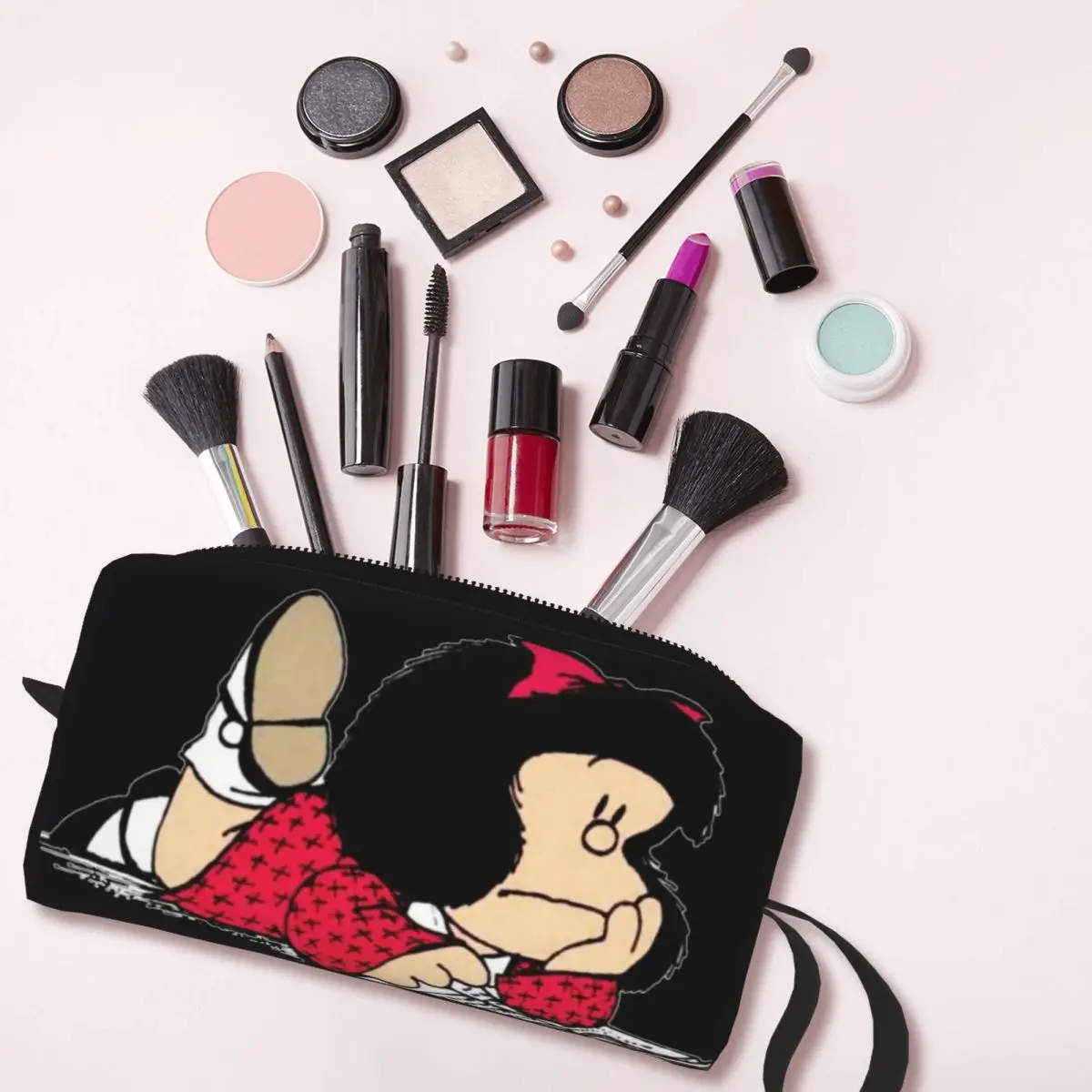 Custom Mafalda Travel Toiletry Bag for Women Argentine Quino Comic Makeup Cosmetic Organizer Beauty Storage  Bags Dopp Kit Case