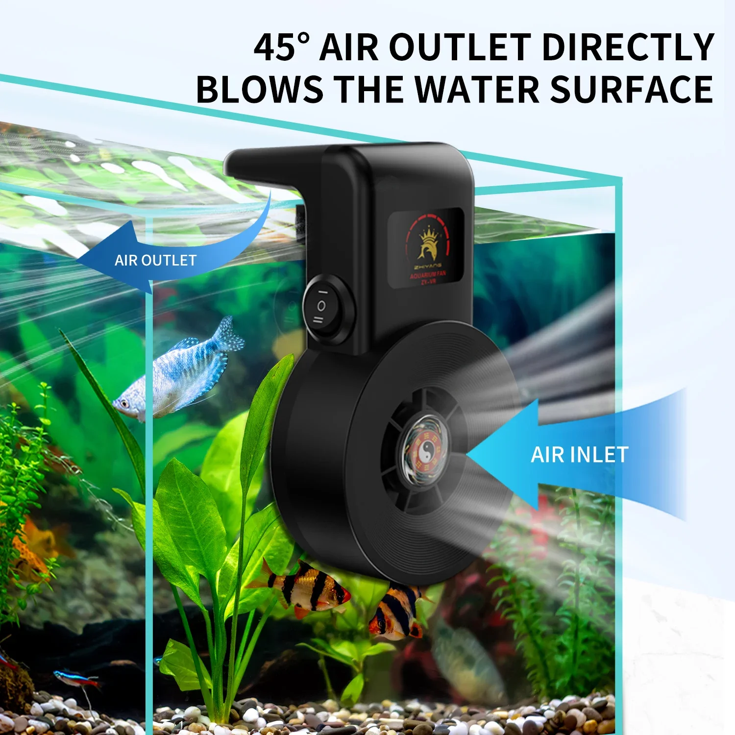 New USB interface aquarium mini cooling fan single head 3.8W 5V fish tank cooling